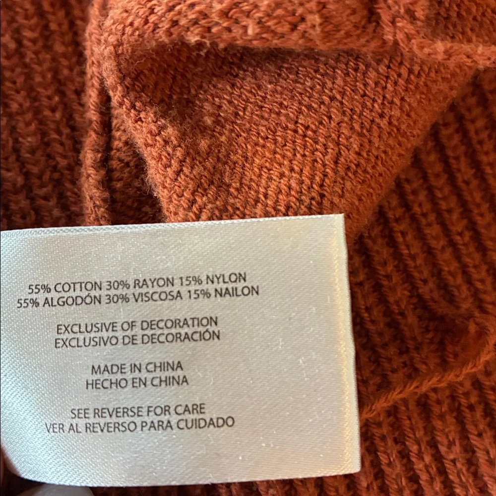 GAP Warm Brown Knit Sweater Gap Women's M Long Sleeve  Waist Coat Classic Style - Picture 12 of 16